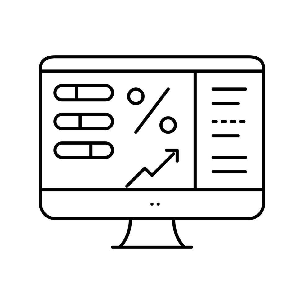 controle winst lijn pictogram vectorillustratie vector