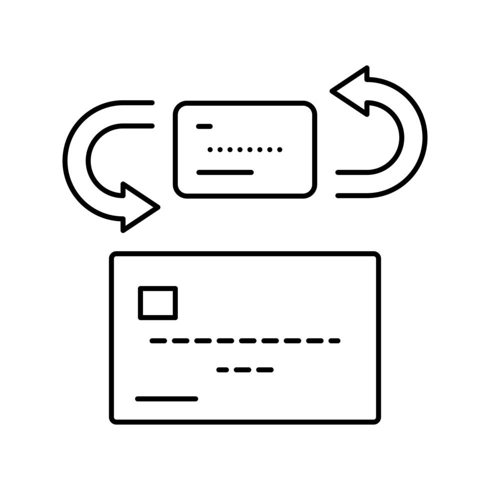 overdracht kaart lijn pictogram vectorillustratie vector