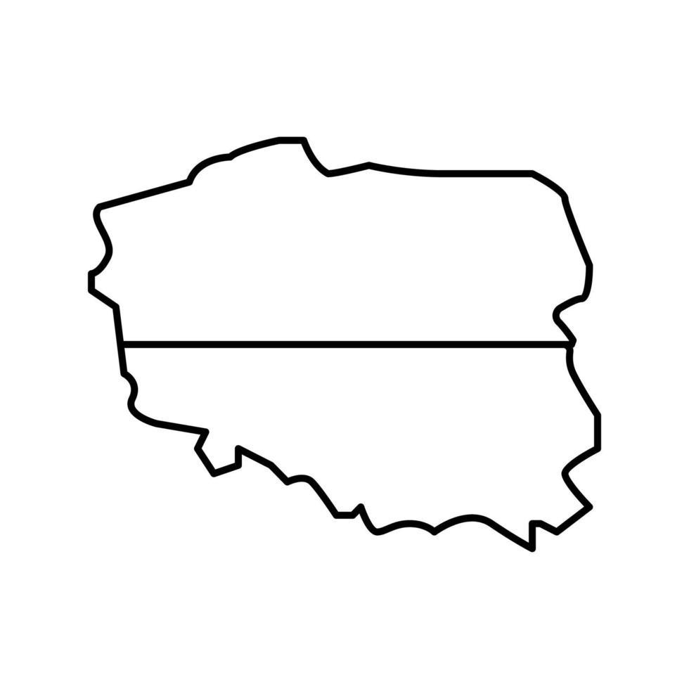Polen land kaart vlag lijn icoon vector illustratie
