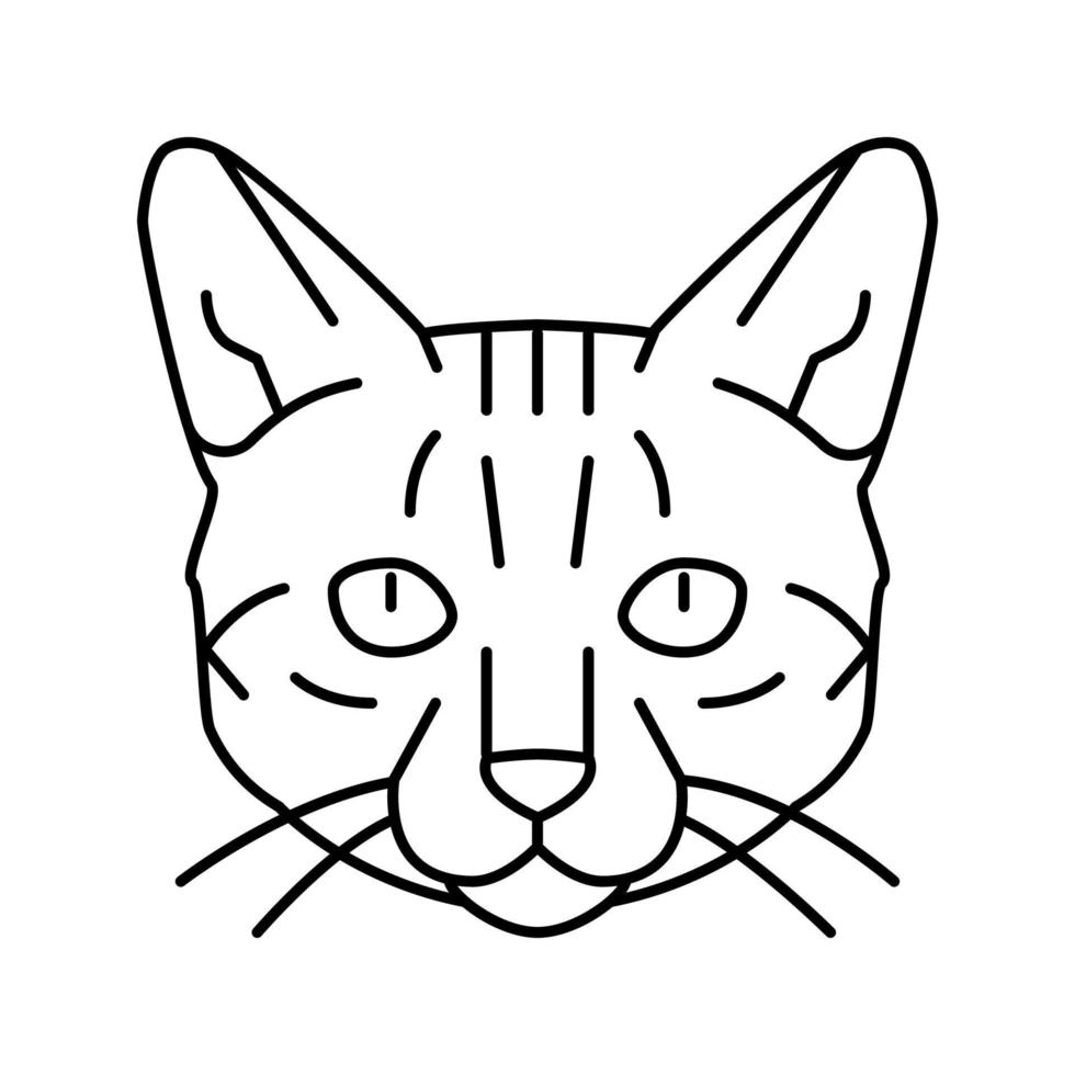 Bengalen kat schattig huisdier lijn icoon vector illustratie