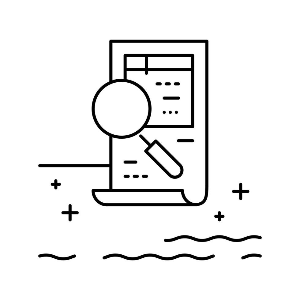 zwembad inspectie diensten lijn pictogram vectorillustratie vector