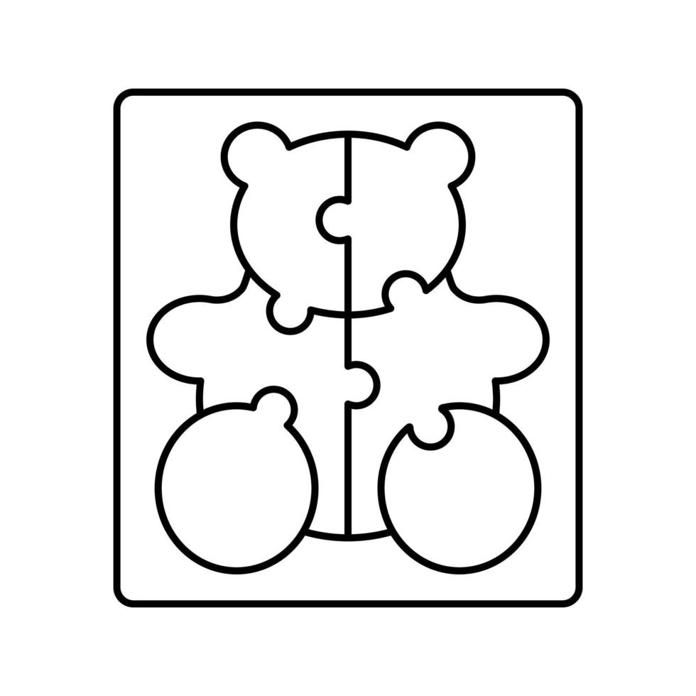 puzzels peuter lijn pictogram vectorillustratie vector