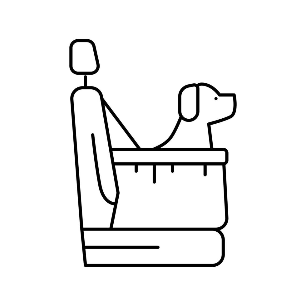 tas voor hondenvervoer in auto lijn pictogram vectorillustratie vector