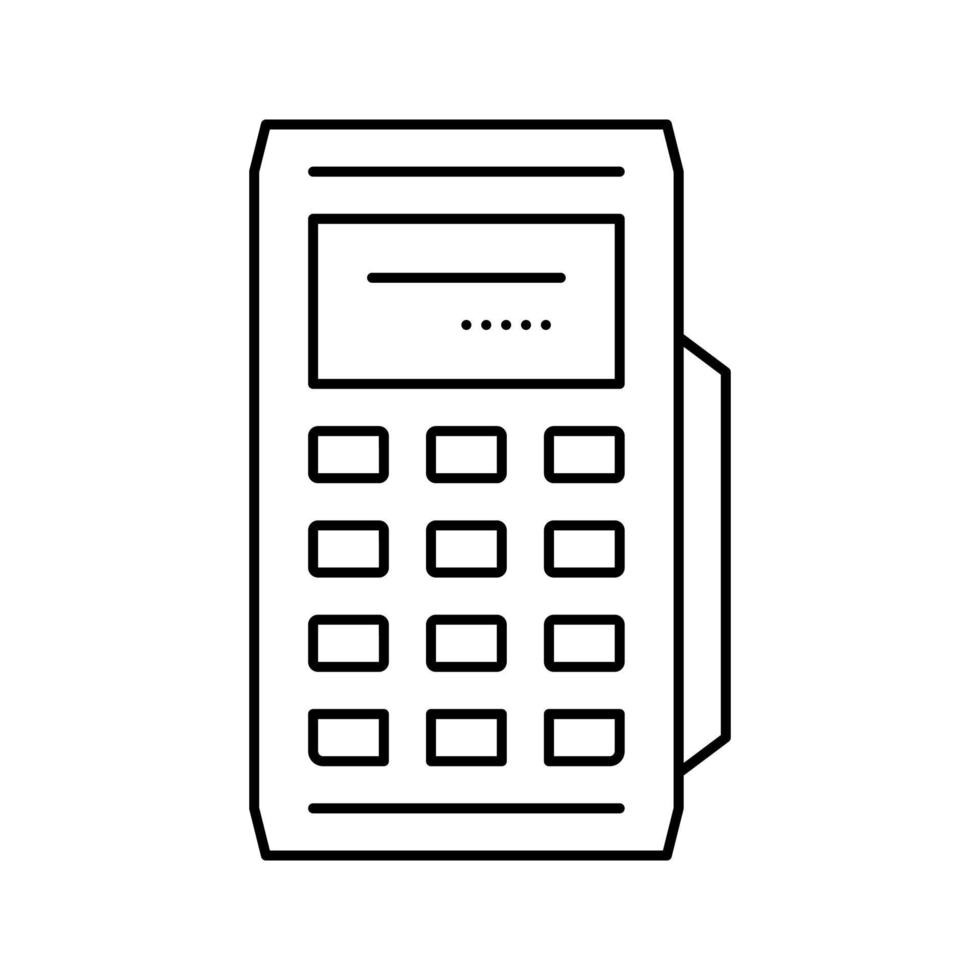 modelleren pos terminal apparaatje lijn icoon vector illustratie