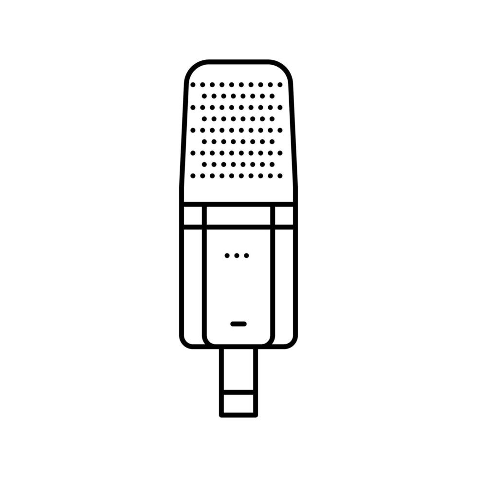 radio mic microfoon lijn icoon vector illustratie