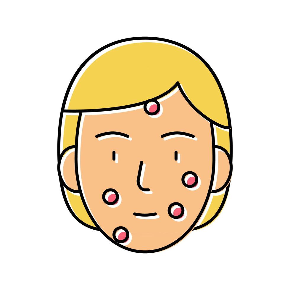 gezicht acne kleur pictogram vector kleur illustratie