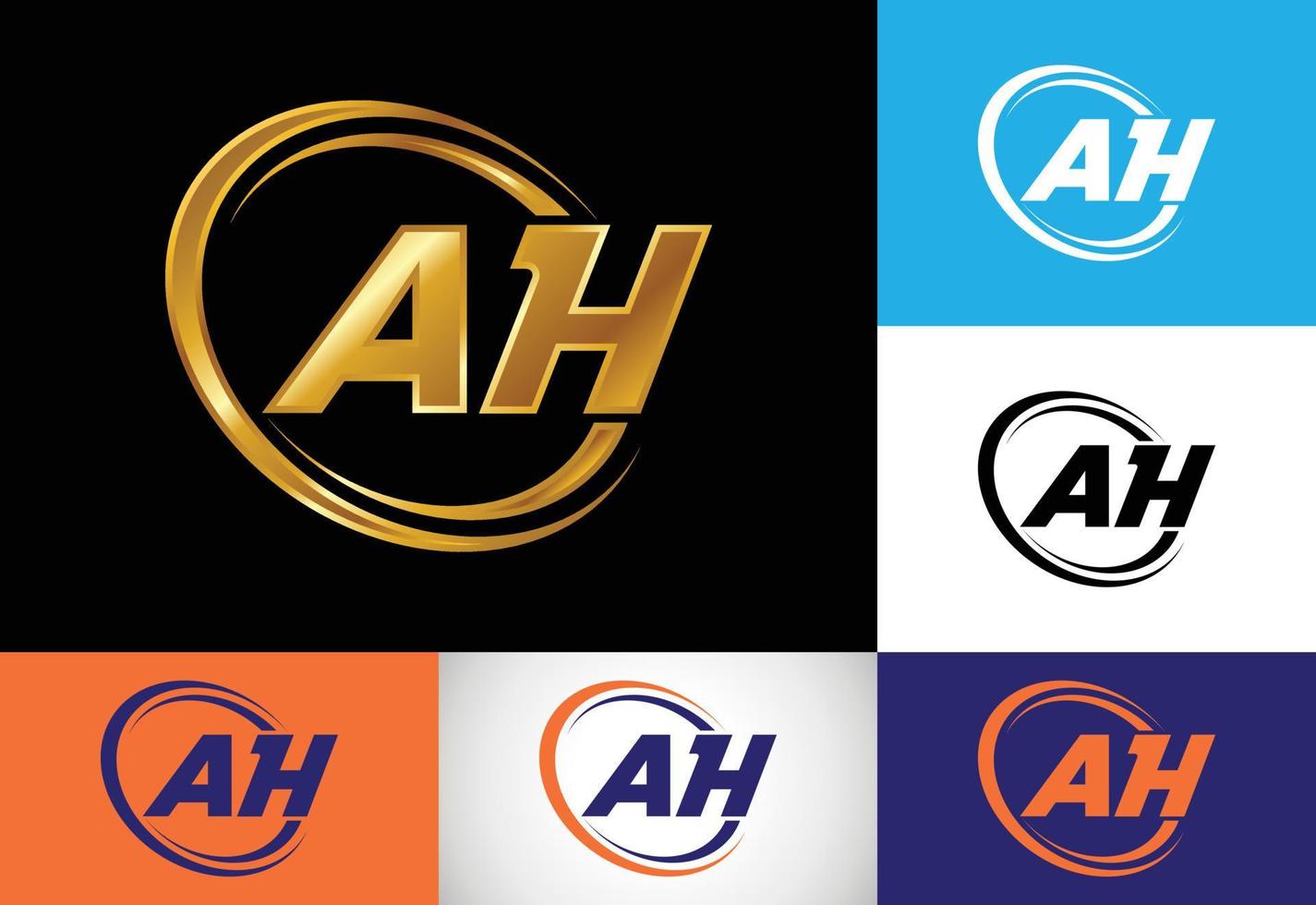 beginletter ah logo ontwerp vector. grafisch alfabetsymbool voor bedrijfsidentiteit vector