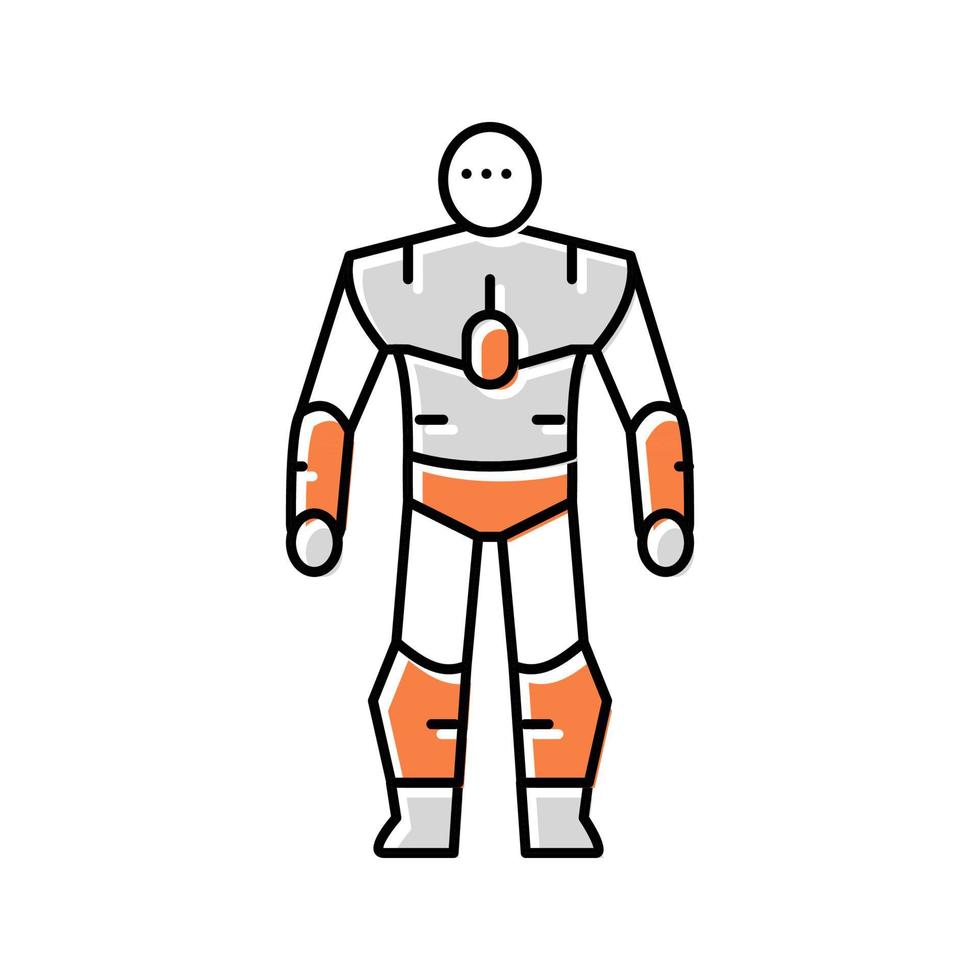humanoid robot kleur icoon vector illustratie