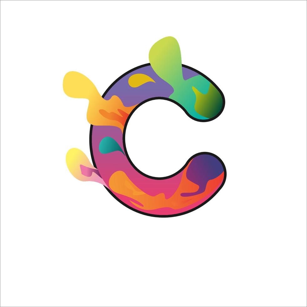 c logo met water kleur effect vector