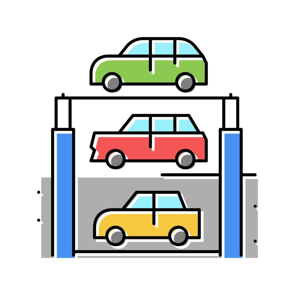 lift multilevel apparatuur parkeren kleur pictogram vectorillustratie vector