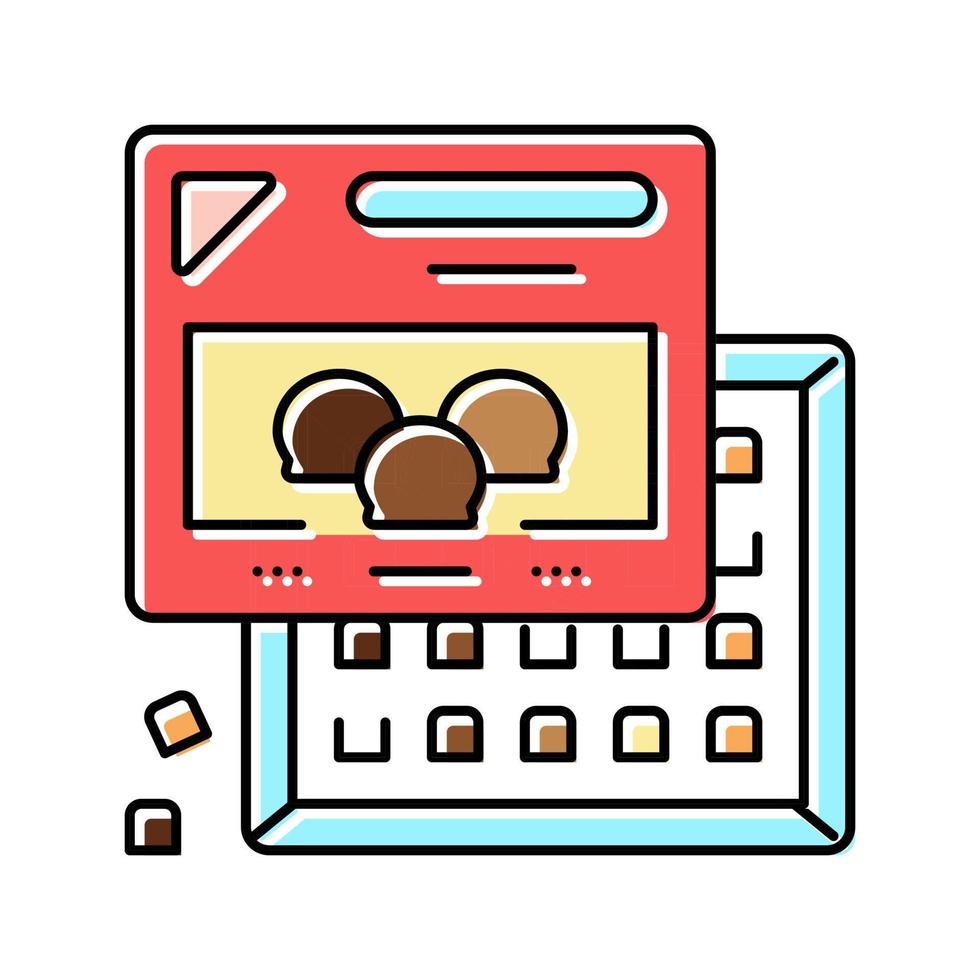 zoete chocolade kleur pictogram vectorillustratie vector