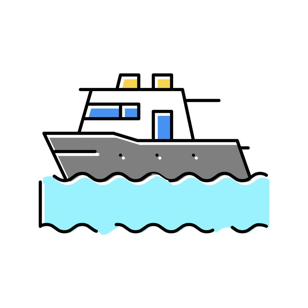 boot drijvend in zee kleur pictogram vectorillustratie vector
