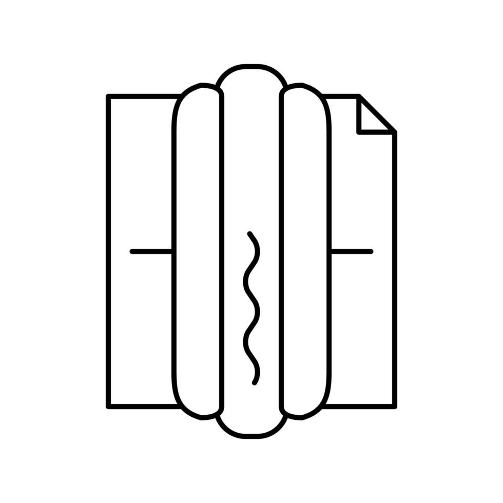 hotdog straatvoedsel lijn pictogram vectorillustratie vector
