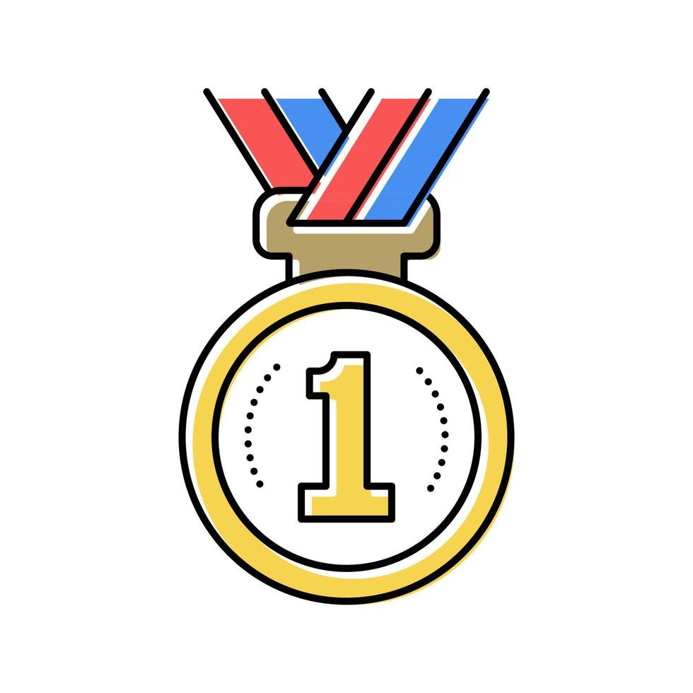 eerste plaats medaille kleur pictogram vectorillustratie vector