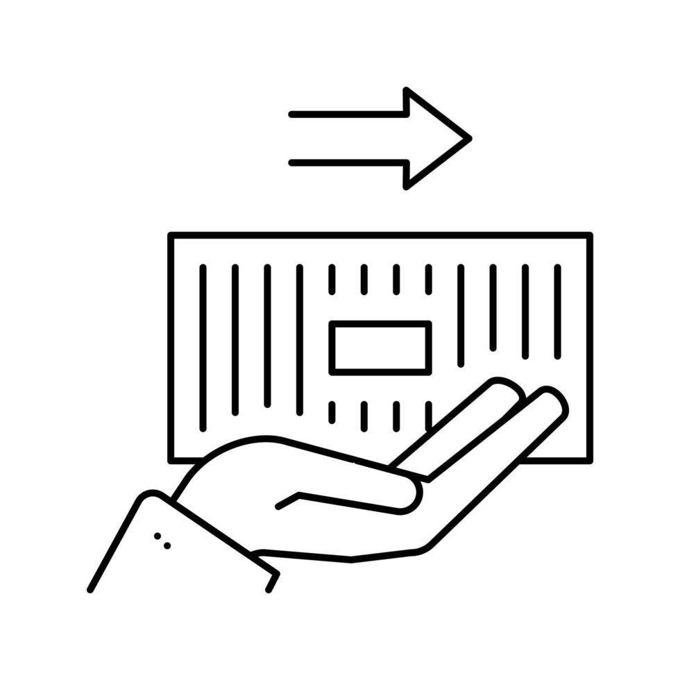 container uitvoering lijn pictogram vector zwarte illustratie