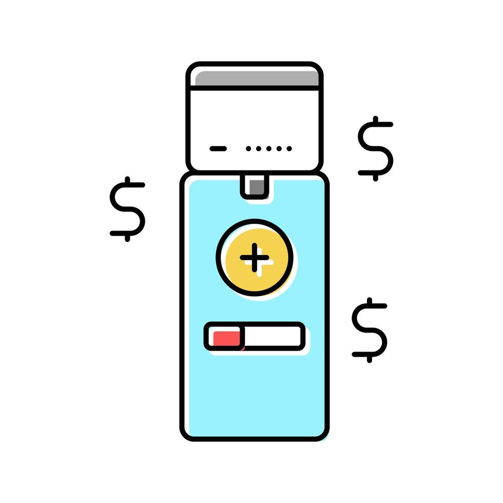 betalen met telefoon pos terminal kleur pictogram vectorillustratie vector