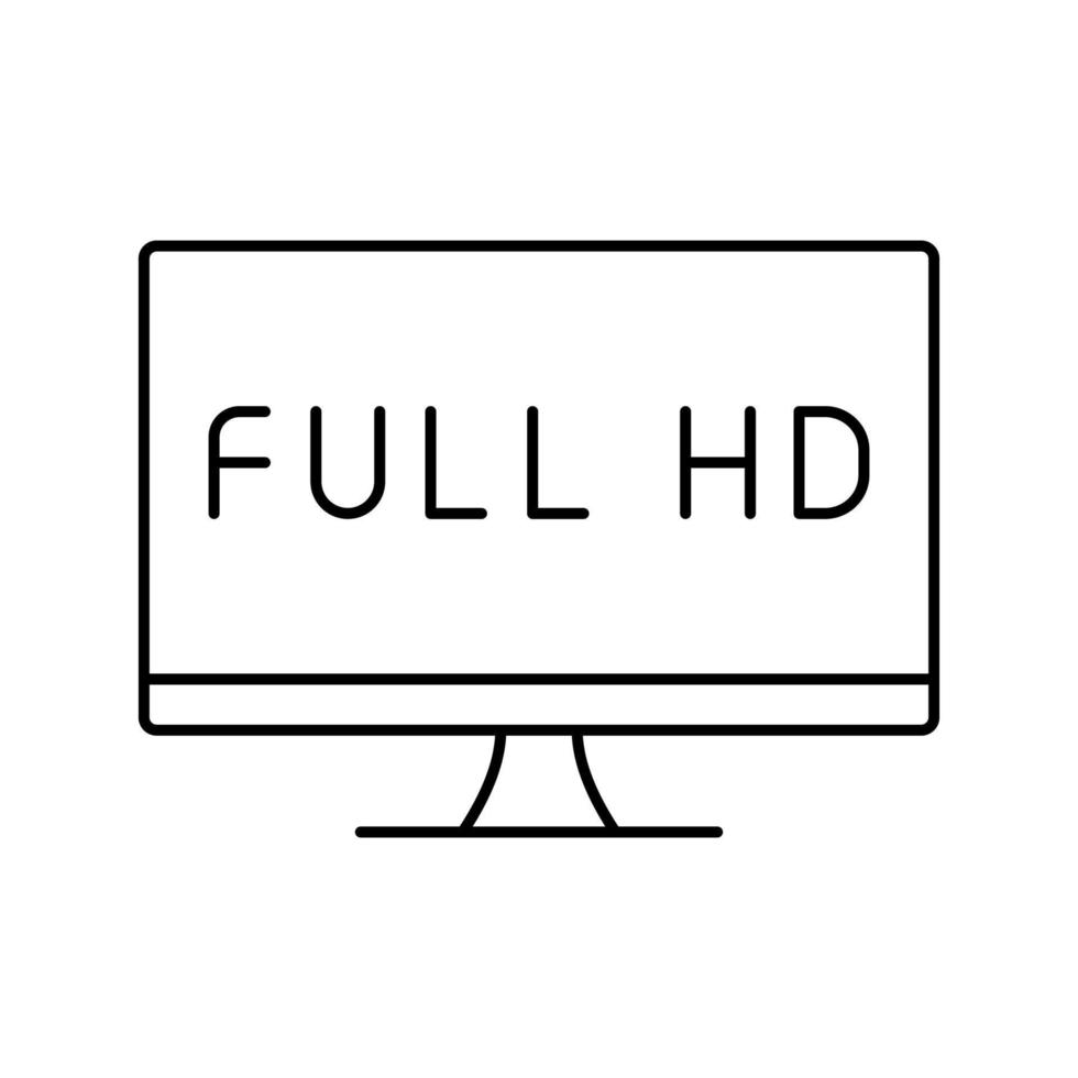 full hd resolutie computerscherm lijn pictogram vectorillustratie vector