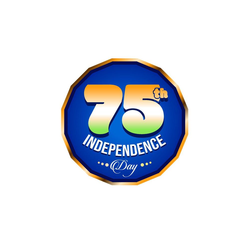 75ste onafhankelijkheid dag viering sticker. 75ste onafhankelijkheid dag van Indië. vector
