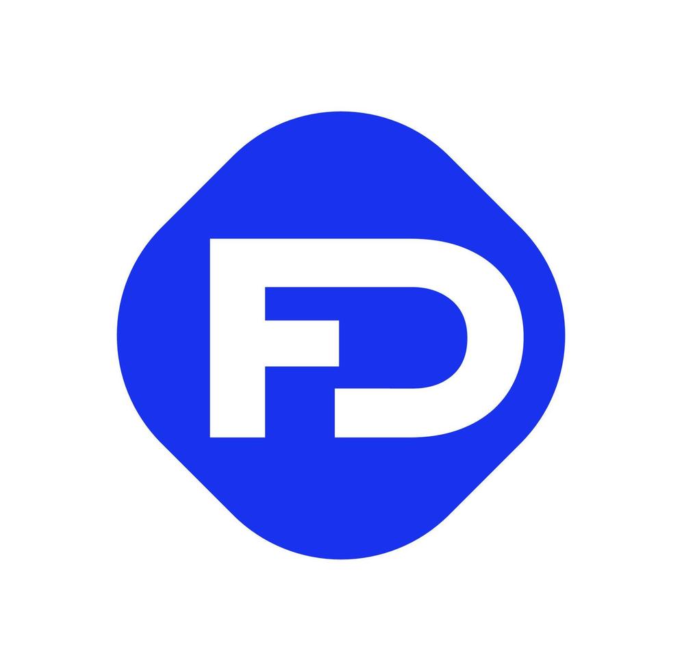 fd merk naam eerste brieven monogram. fd toegetreden brieven icoon. vector