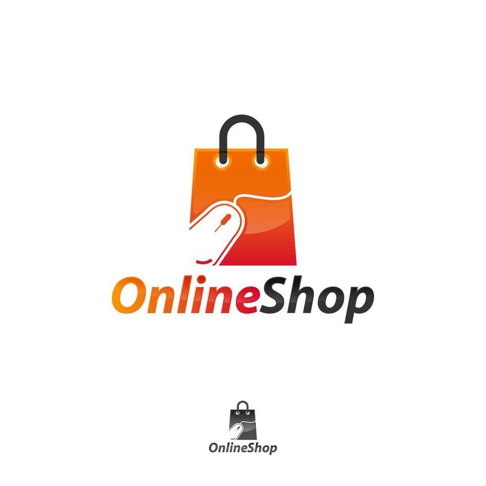 online winkel logo ontwerpen sjabloon, vector illustratie