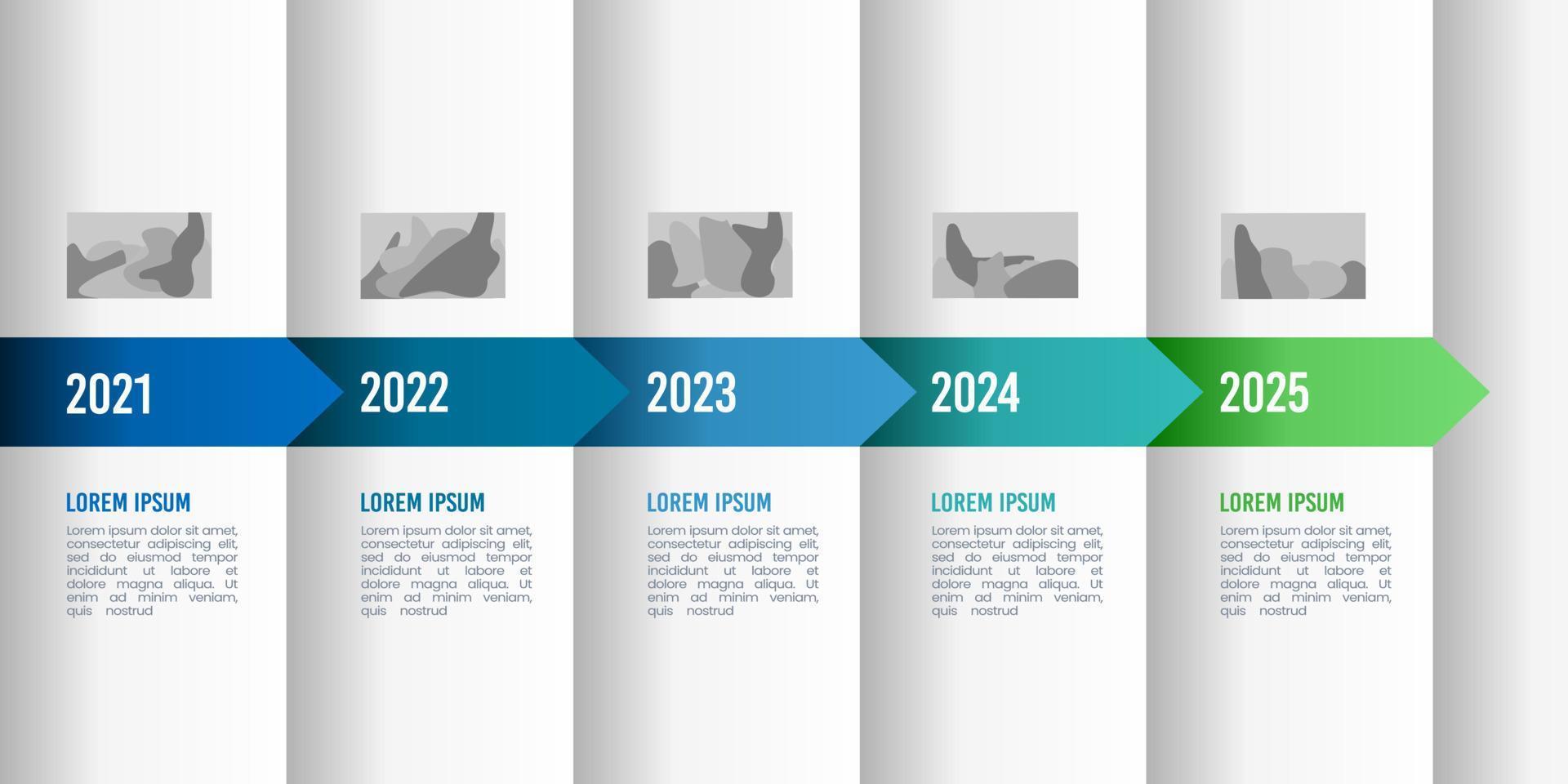 infographic bedrijf mijlpalen tijdlijn sjabloon. 5e verjaardag presentatie. vector