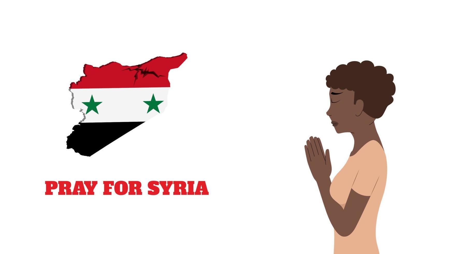 bidden voor Syrië, een vrouw bidden vector illustratie.