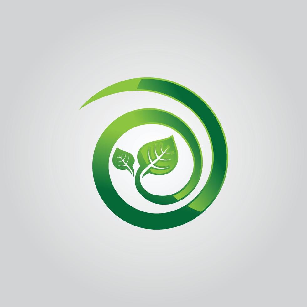 cirkel groen blad ecologie natuur element vector icoon. blad logo en abstract biologisch blad logo