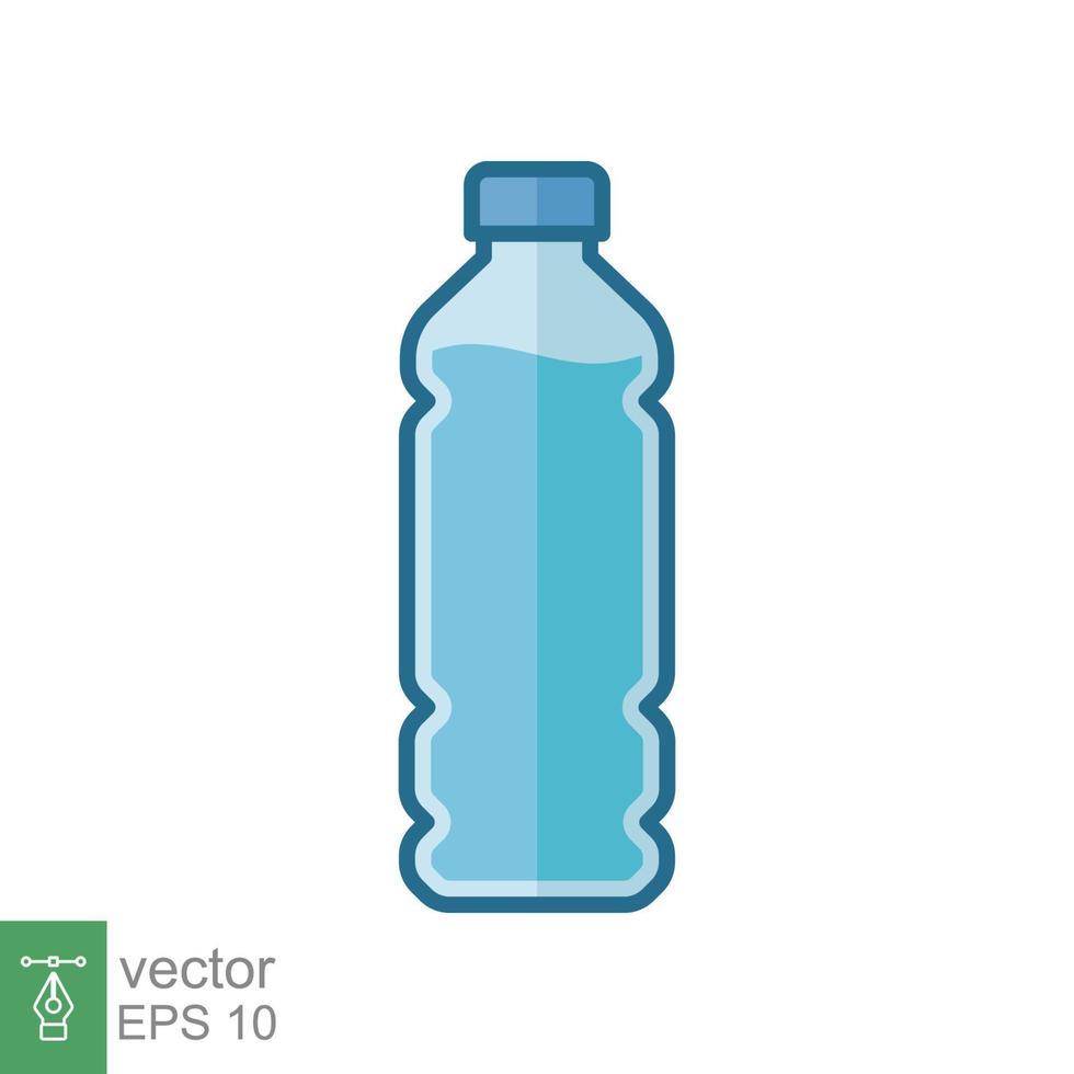 water fles vlak icoon. gemakkelijk gevulde schets stijl. plastic fles, drankje, mineraal, Frisdrank, sap, voedsel en drank pakket concept. vector illustratie geïsoleerd Aan wit achtergrond. eps 10.