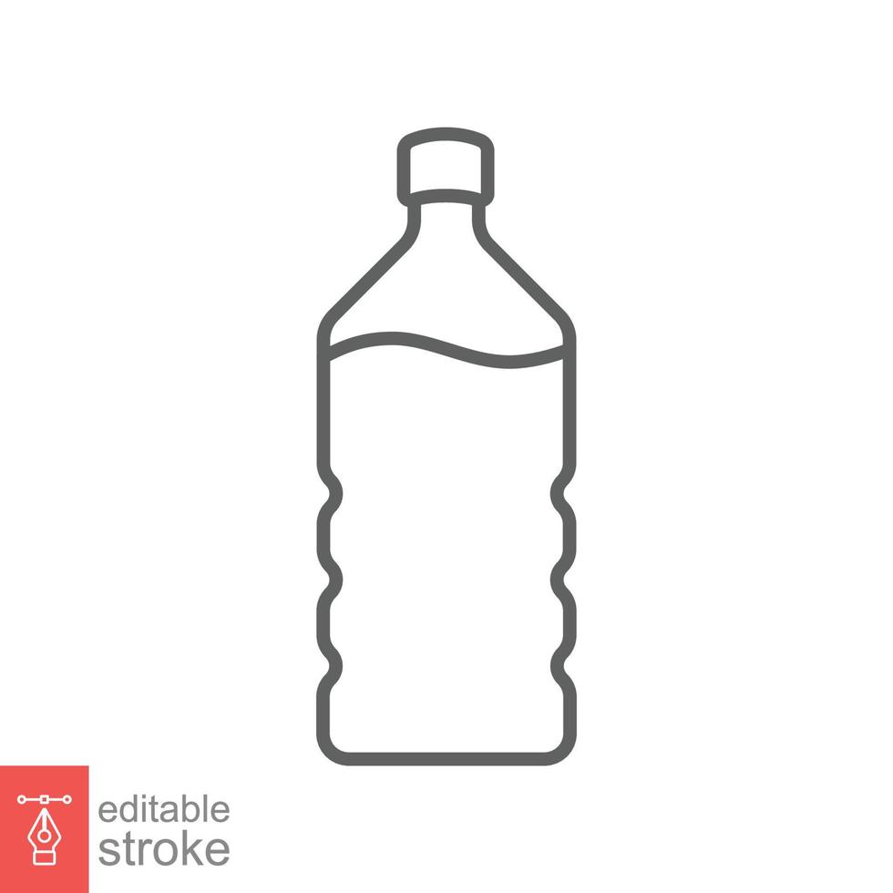 water fles lijn icoon. gemakkelijk schets stijl. plastic fles, drankje, mineraal, Frisdrank, sap, voedsel en drank pakket concept. vector illustratie geïsoleerd Aan wit achtergrond. bewerkbare beroerte eps 10.