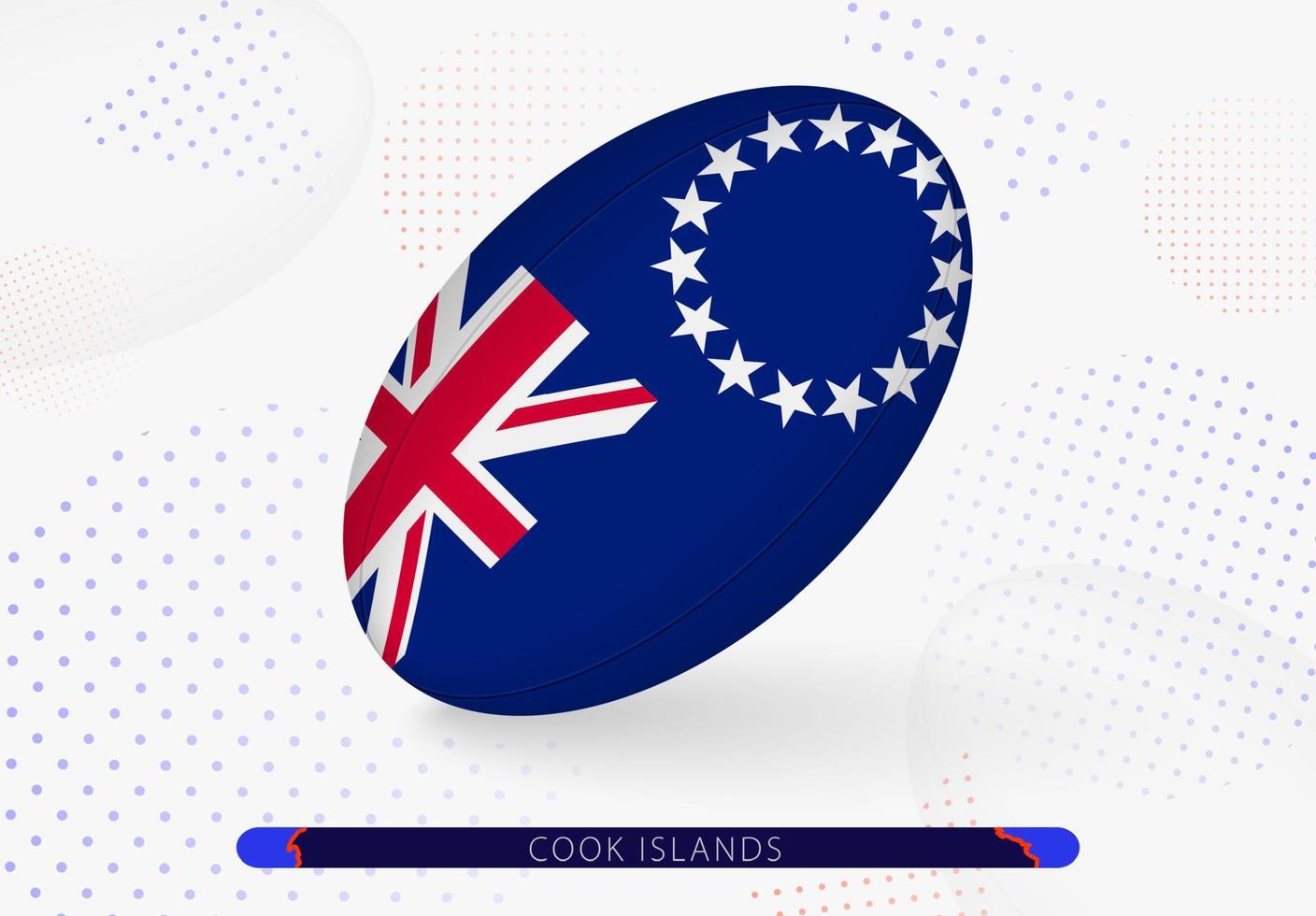 rugby bal met de vlag van koken eilanden Aan het. uitrusting voor rugby team van koken eilanden. vector