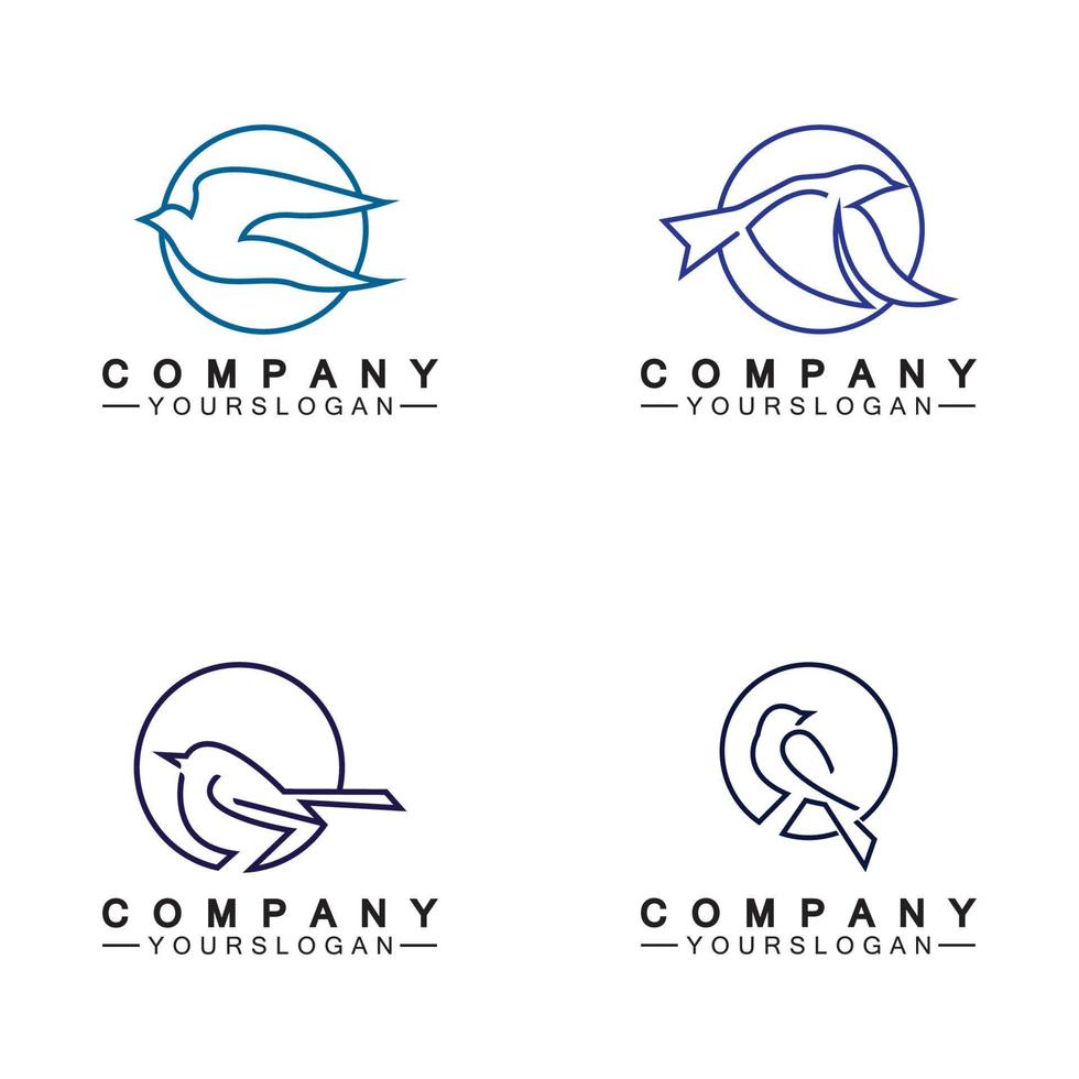 lijn kunst vogel logo vector illustratie ontwerp minimalistische vogel icoon symbool
