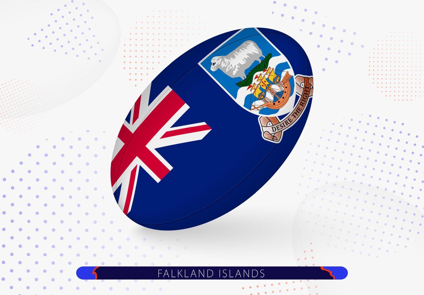 rugby bal met de vlag van Falkland eilanden Aan het. uitrusting voor rugby team van Falkland eilanden. vector