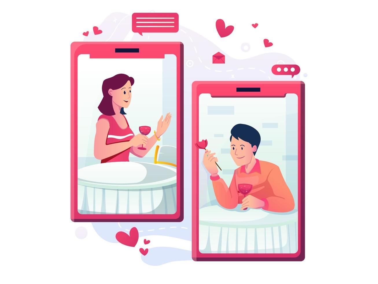 online dating Aan Valentijnsdag dag vector