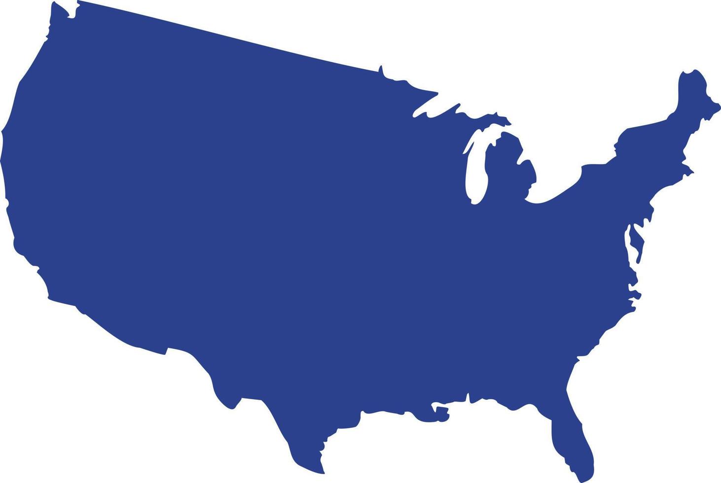 Amerika kaart in blauw. vector