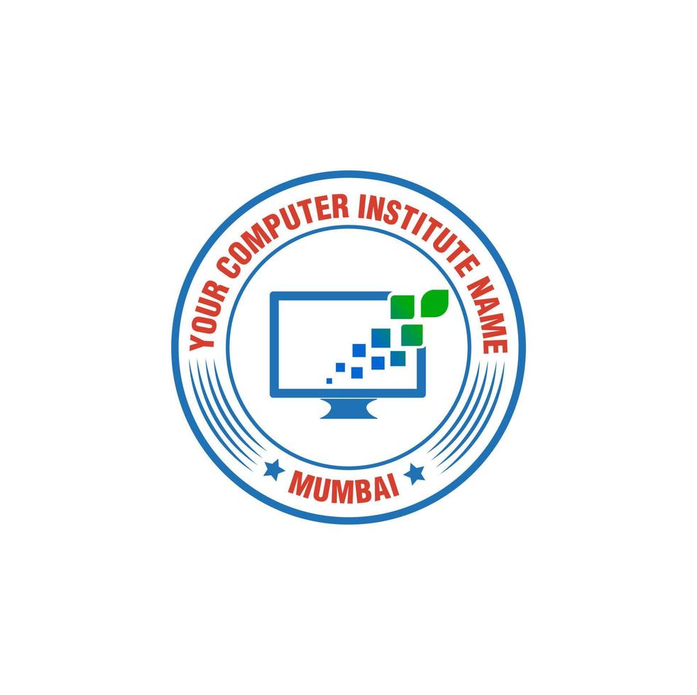 computer instituut logo vector met computer icoon.