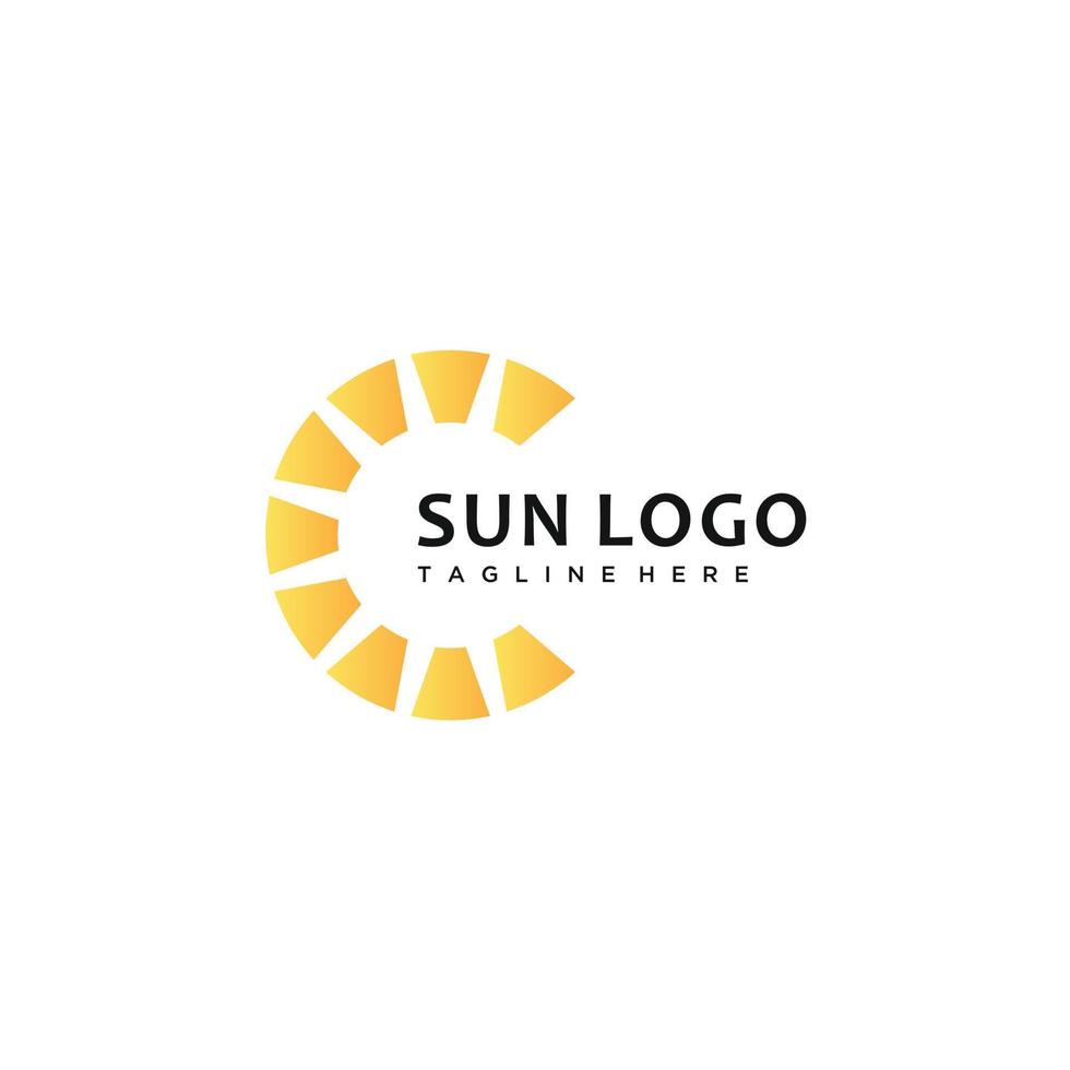 zon schijnen helder logo ontwerp sjabloon vector