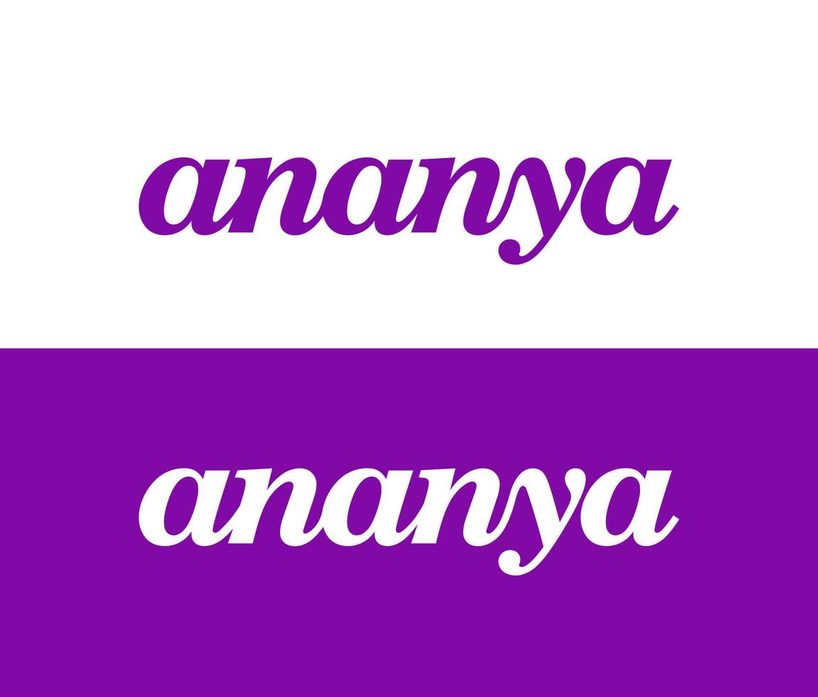 ananya typografisch belettering. ananya bedrijf logo. vector