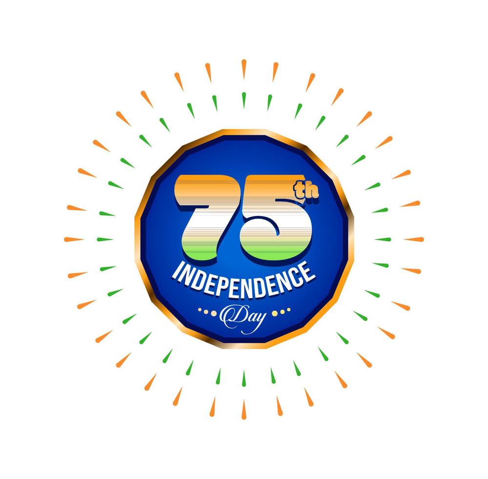 75ste onafhankelijkheid dag viering na. vector