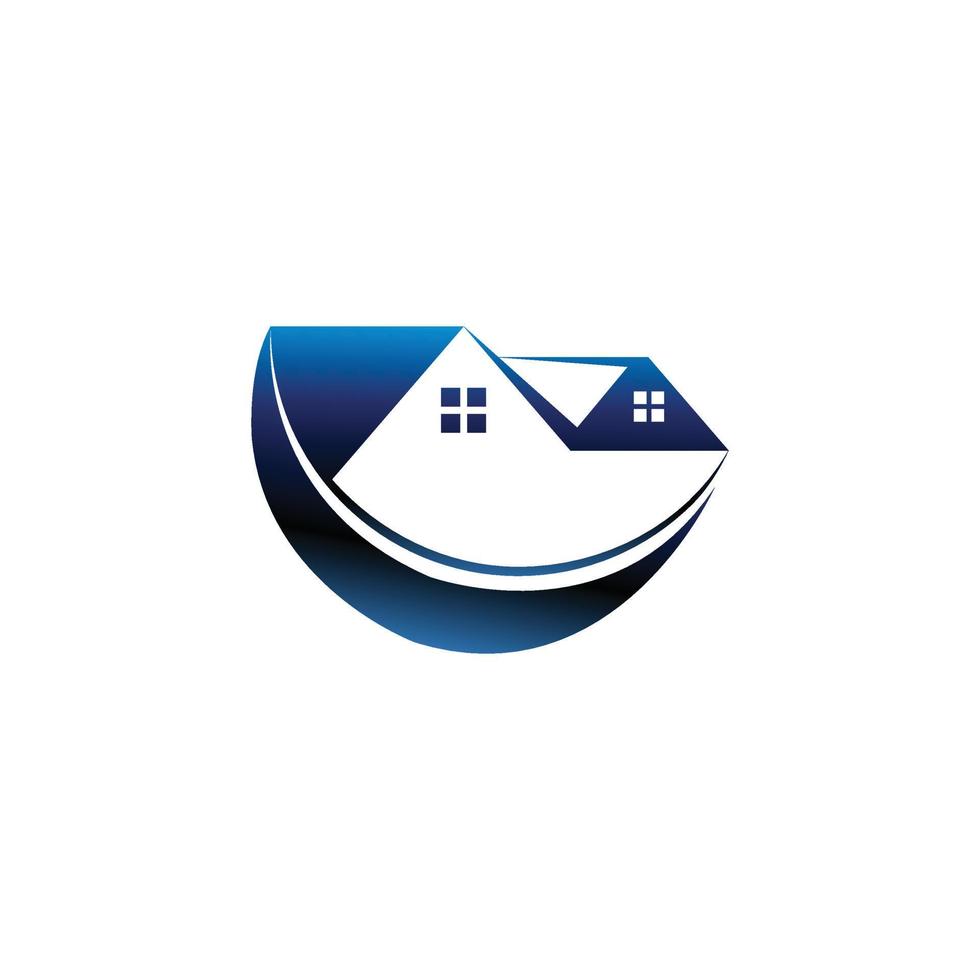 blauw helling echt landgoed of eigendom logo vector