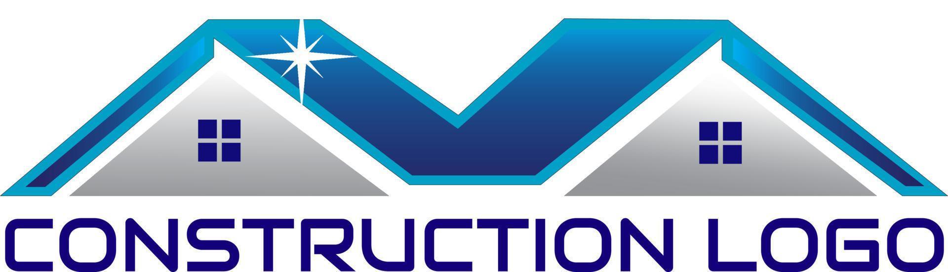 bouw en dakbedekking logo ontwerp vector