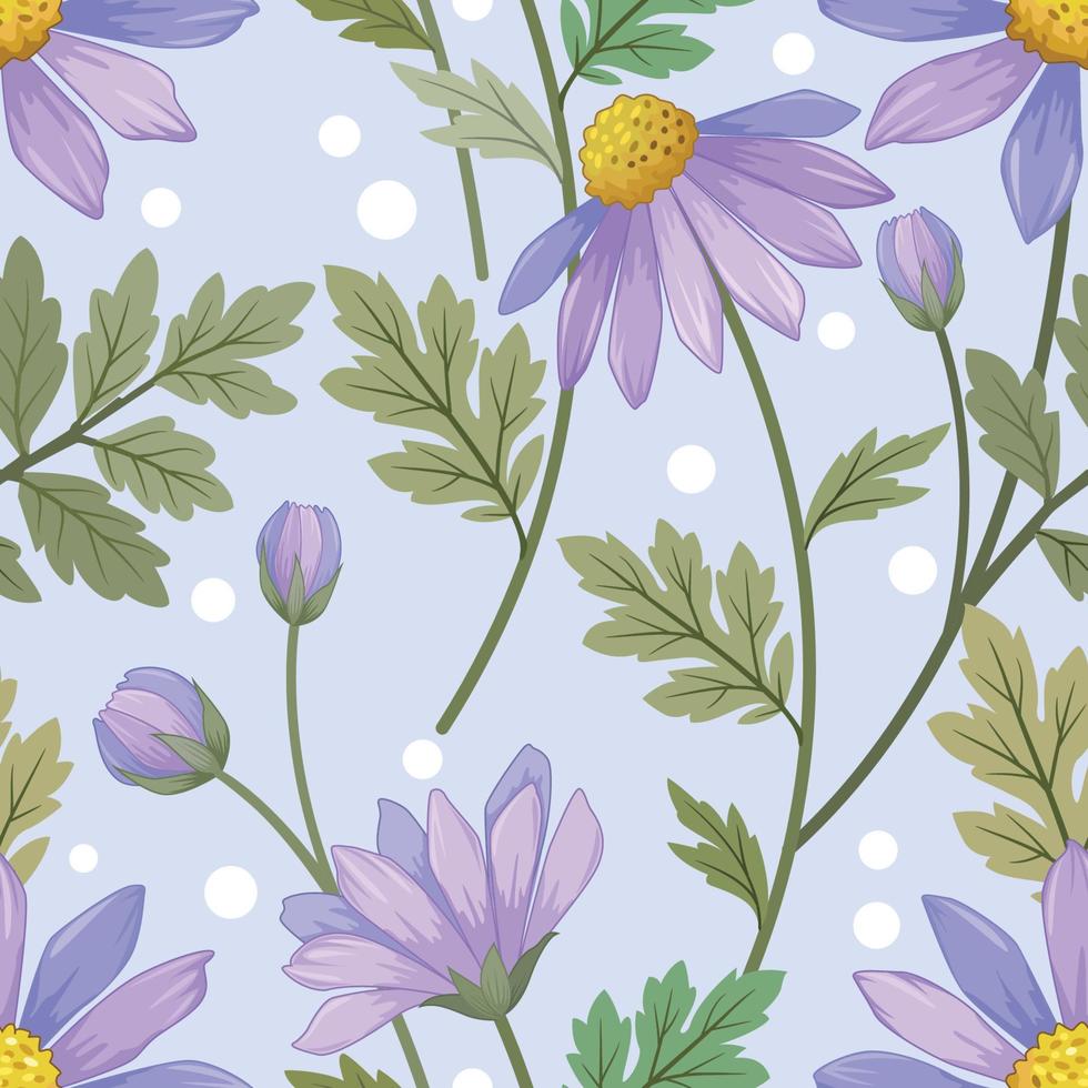 mooi Purper bloemen naadloos patroon. vector