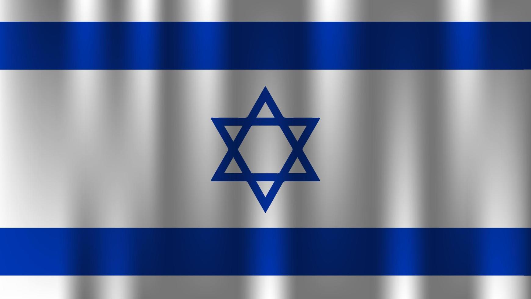 vlag van Israël land natie symbool 3d textiel satijn effect achtergrond behang vector