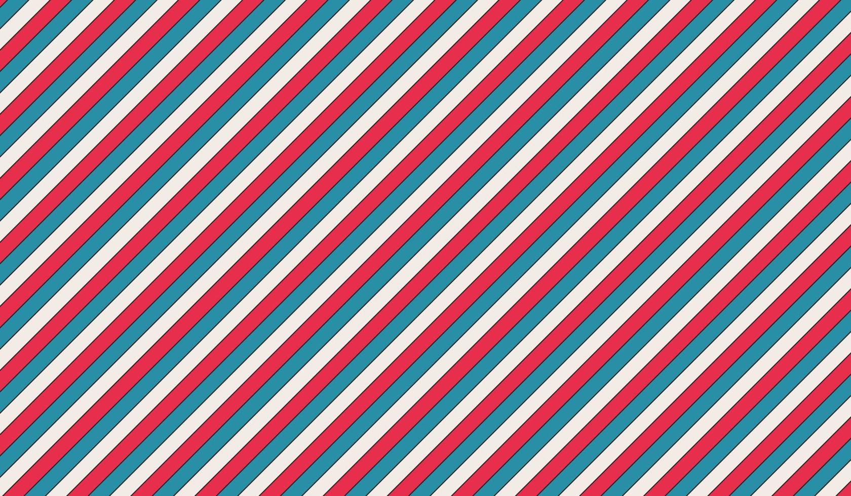 rood en blauw diagonaal lijnen naadloos patroon abstract. kapperszaak wijnoogst textuur. eps 10 vector
