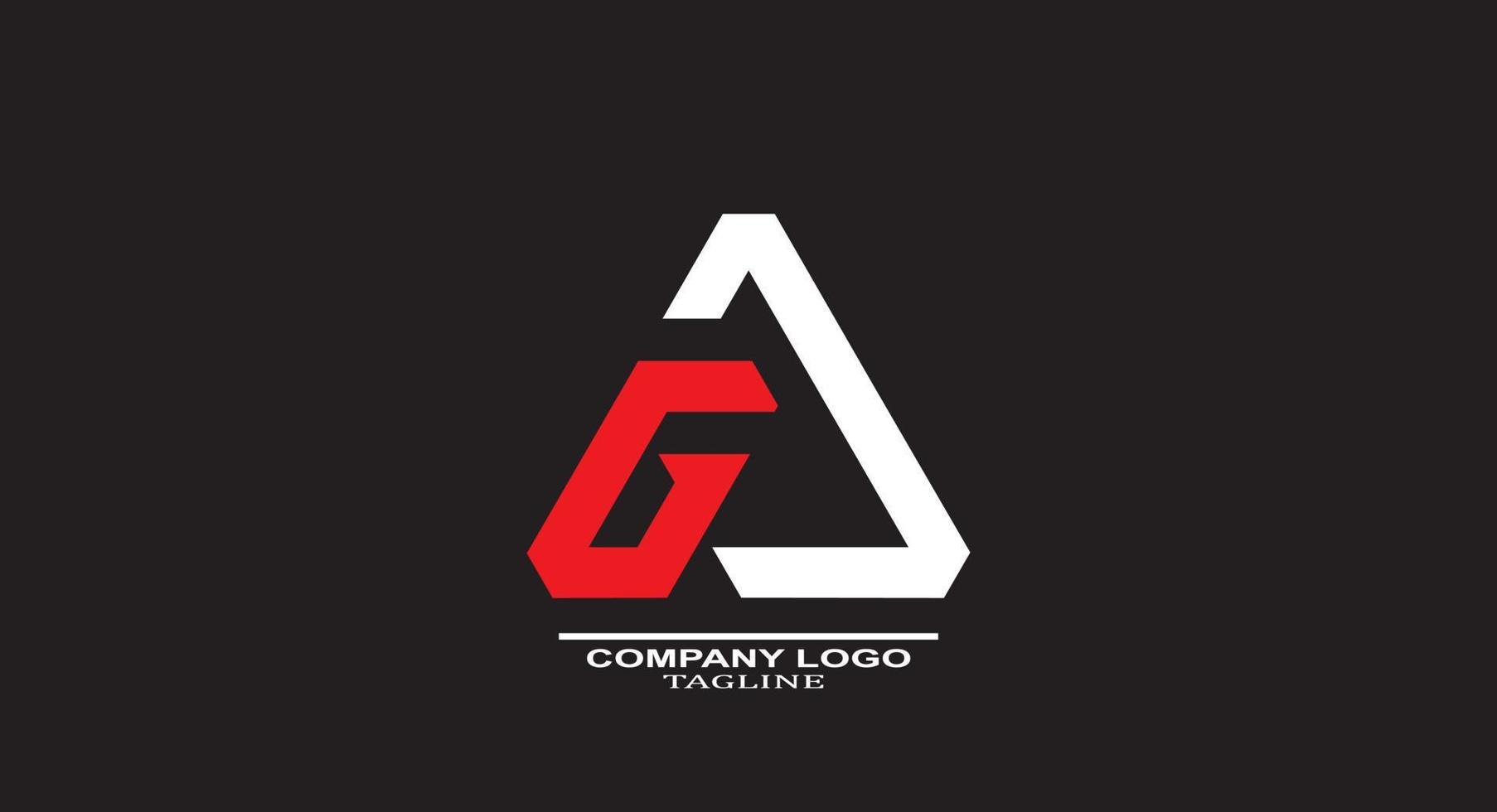 ga of ag logo ontwerp in driehoek vorm vector