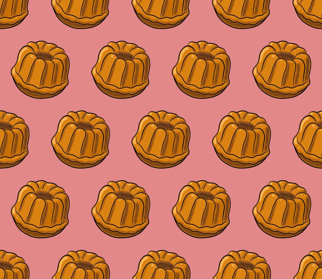 roze naadloos vector achtergrond met vers heerlijk cupcakes