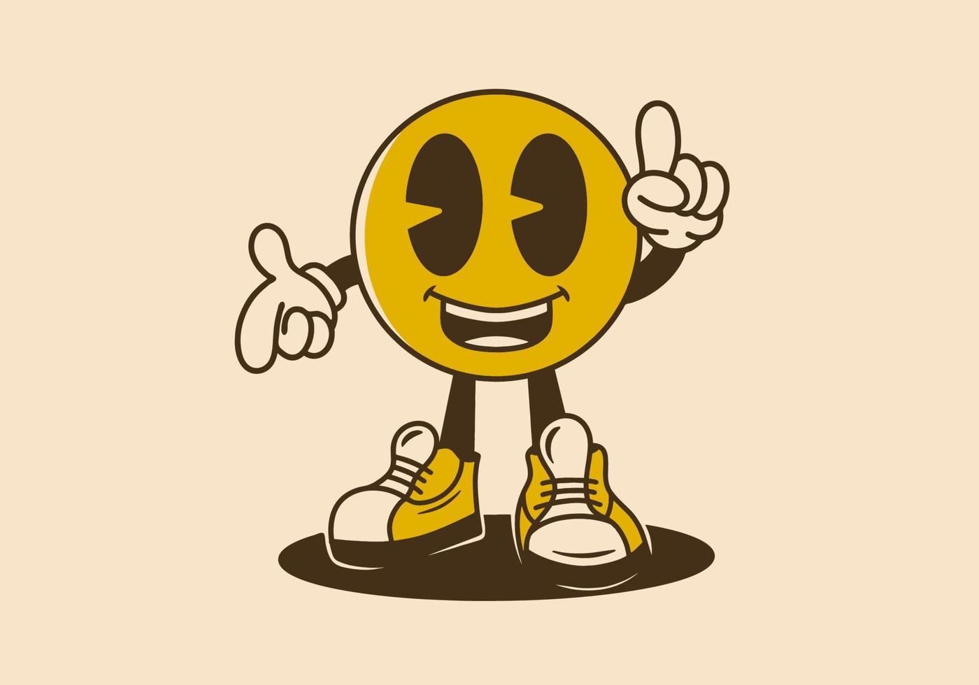 mascotte karakter illustratie van een gelukkig emoticon vector