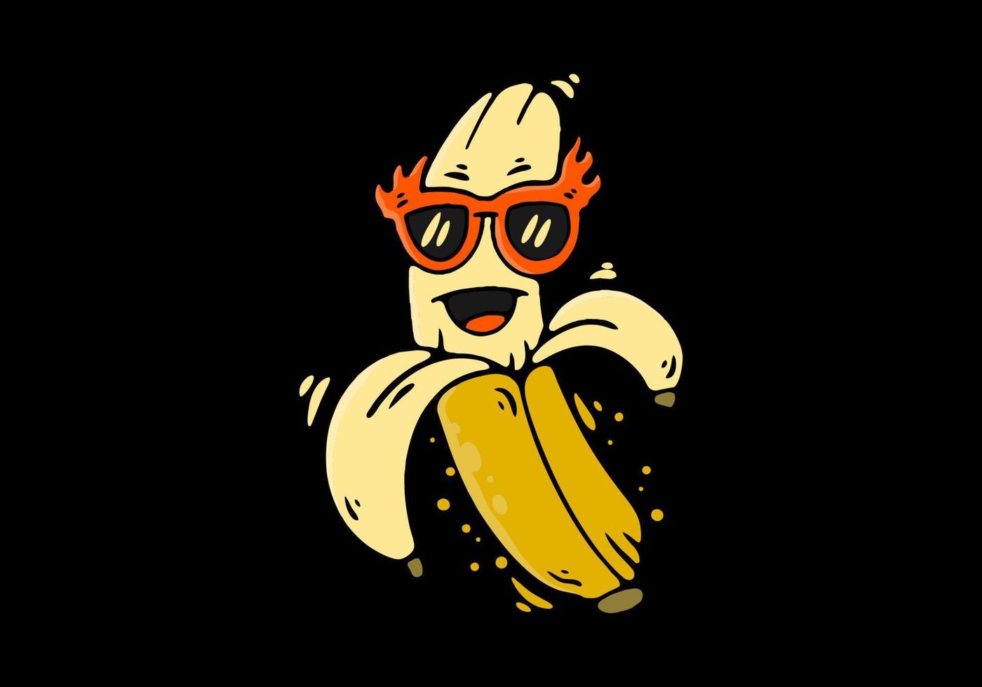 illustratie van een banaan karakter vervelend zonnebril vector