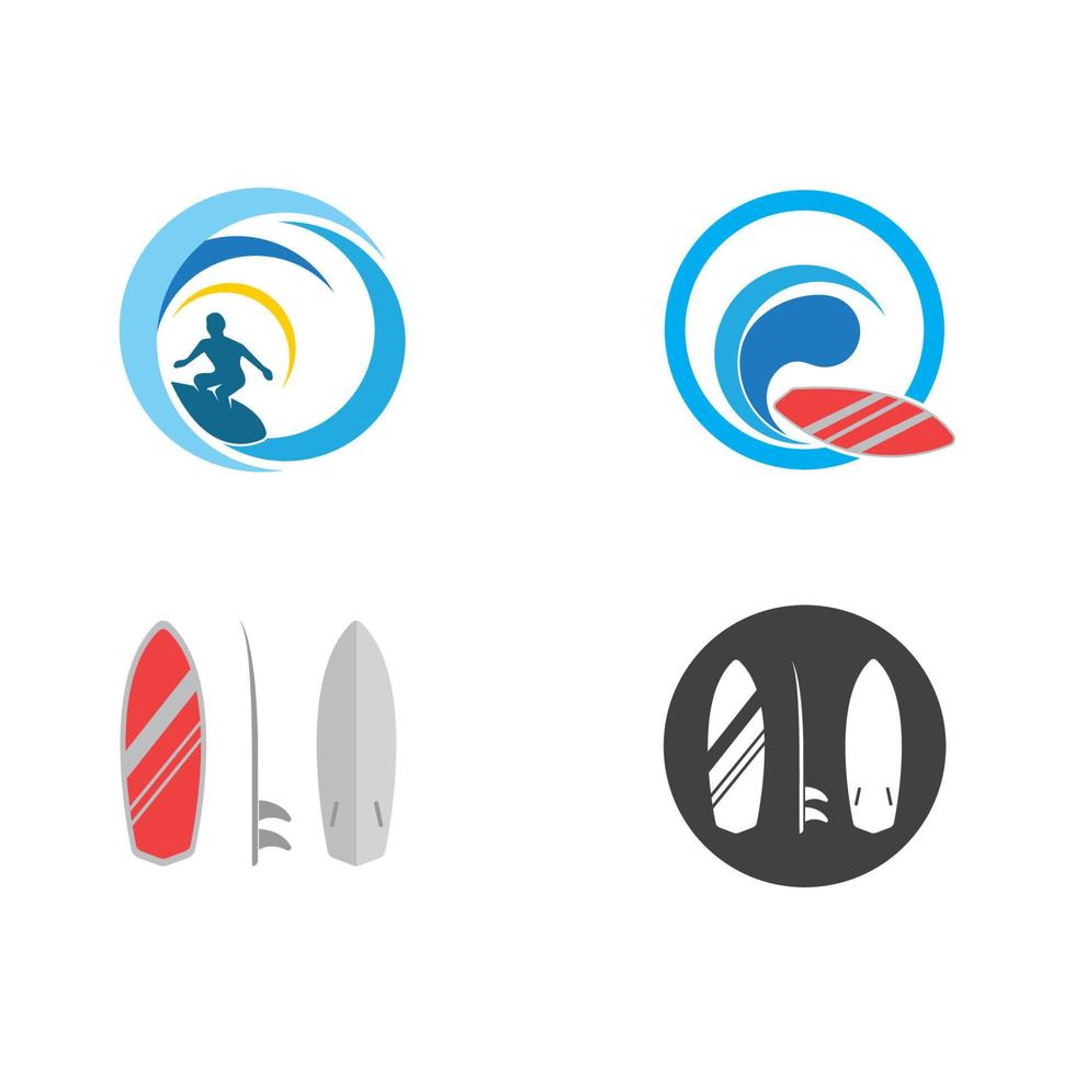 surfing icoon logo vector illustratie