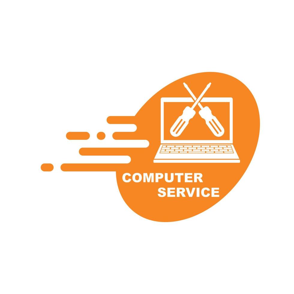 computer onderhoud en reparatie logo icoon vector illustratie