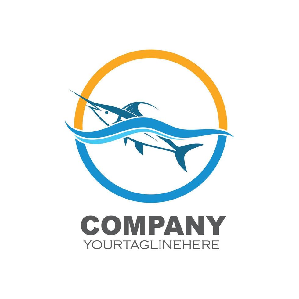 blauw marlijn vis icoon logo illustratie vector